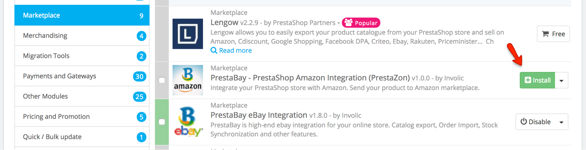 PrestaShop Amazon module — Installing PrestaBay Amazon Integration module