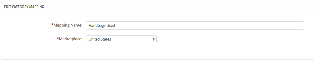 PrestaShop ebay module — Create New Category Mapping