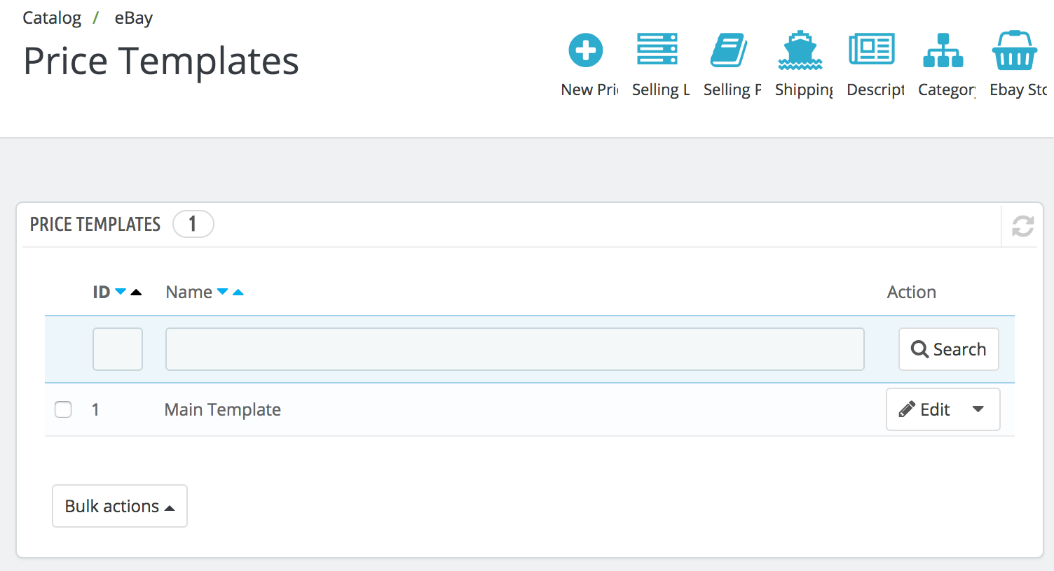 PrestaShop ebay module — Price Templates